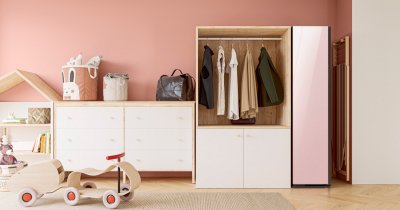 Este es el increíble clóset inteligente de Samsung que lava, desinfecta y plancha la ropa